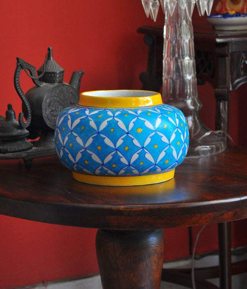 Turquoise and White Table lamp (Without Lampshade)